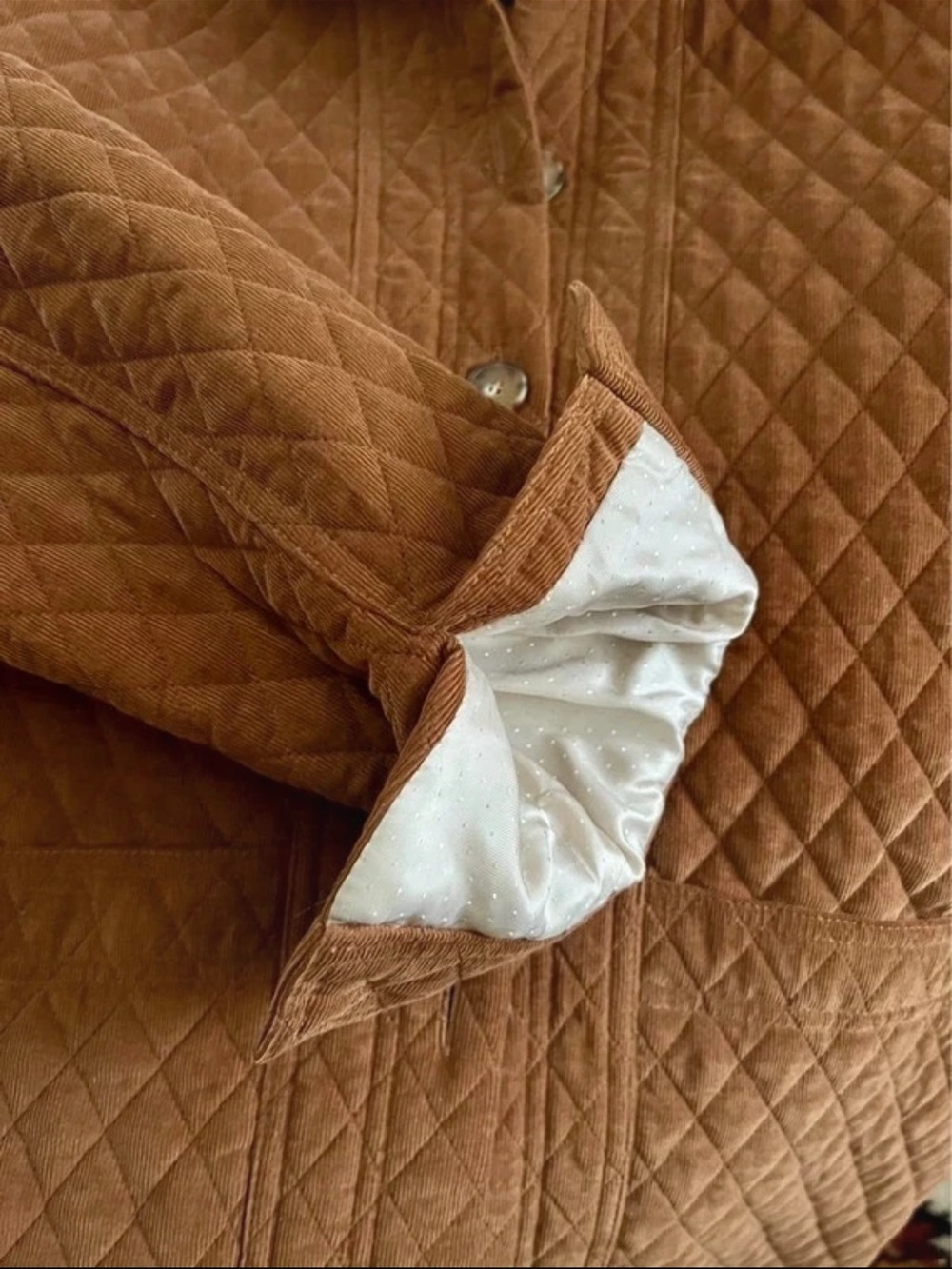 Sezane Brown Quilted Button-Front Jacket - Picture 5 of 5